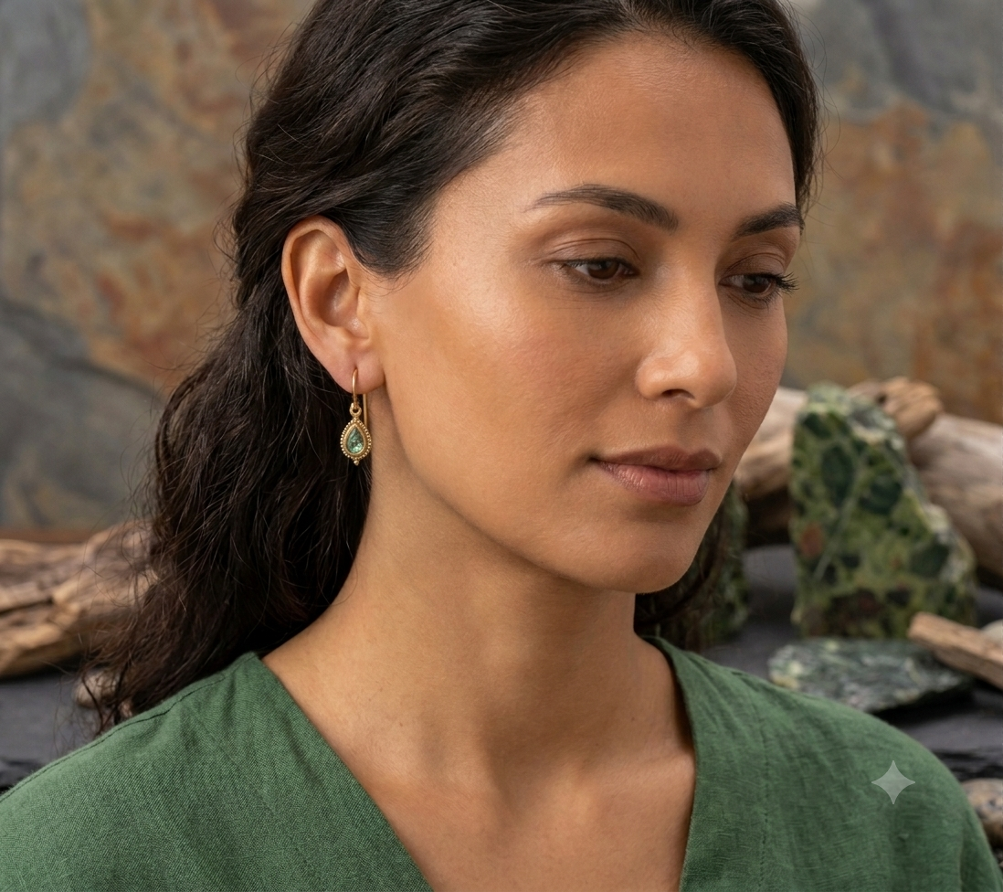 Barsa - Iridescent Teardrop Earrings