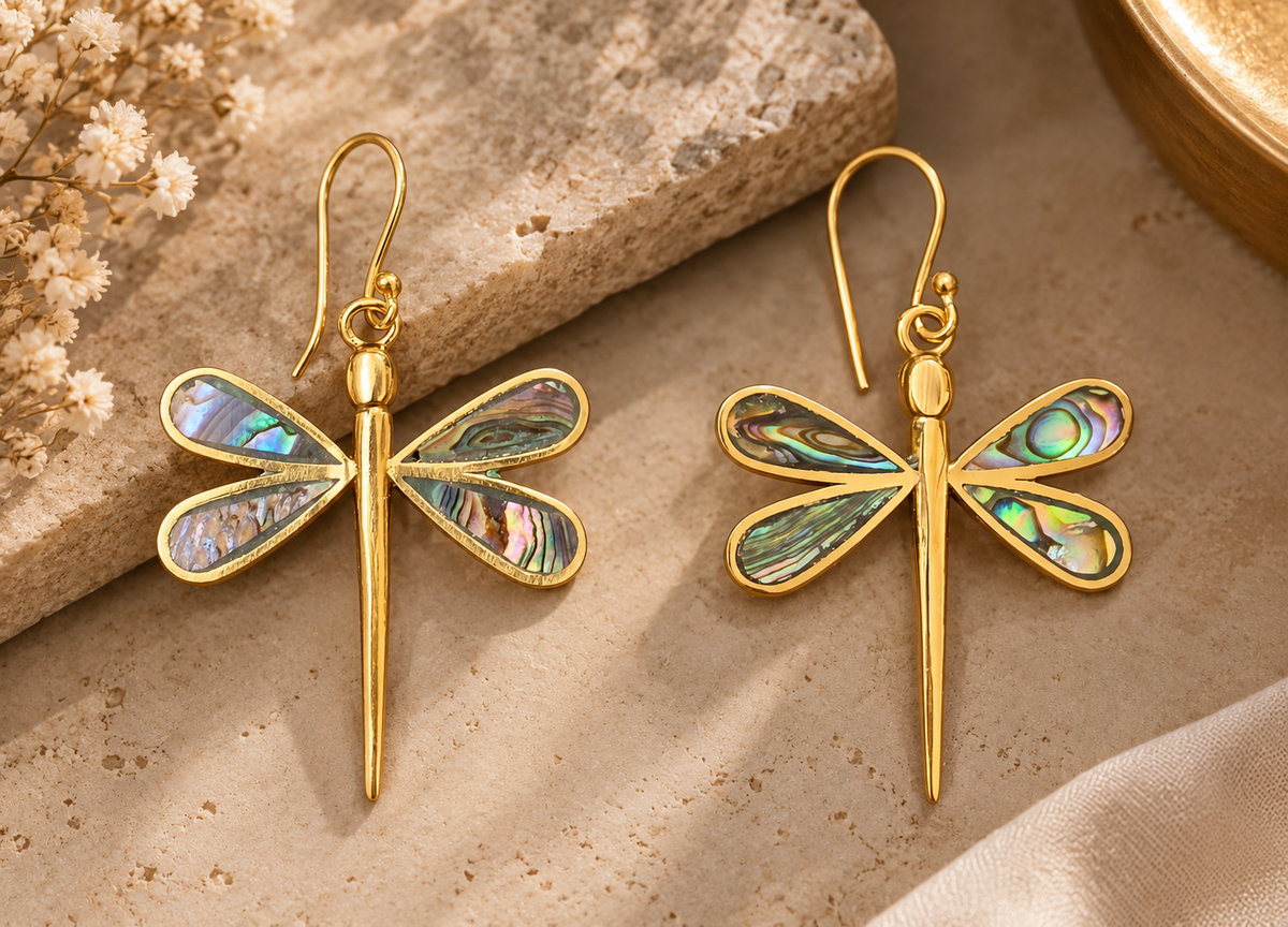 Barsa – Iridescent Dragonfly Earrings