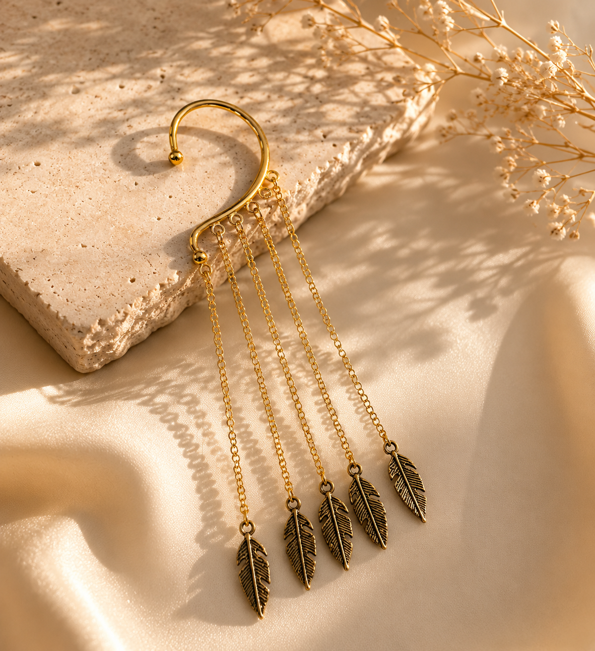 Barsa - Feather Cascade Ear Cuff (Single)