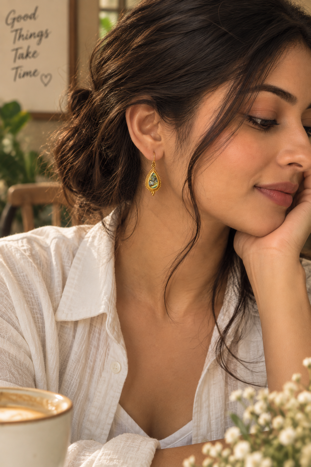 Barsa - Iridescent Teardrop Earrings