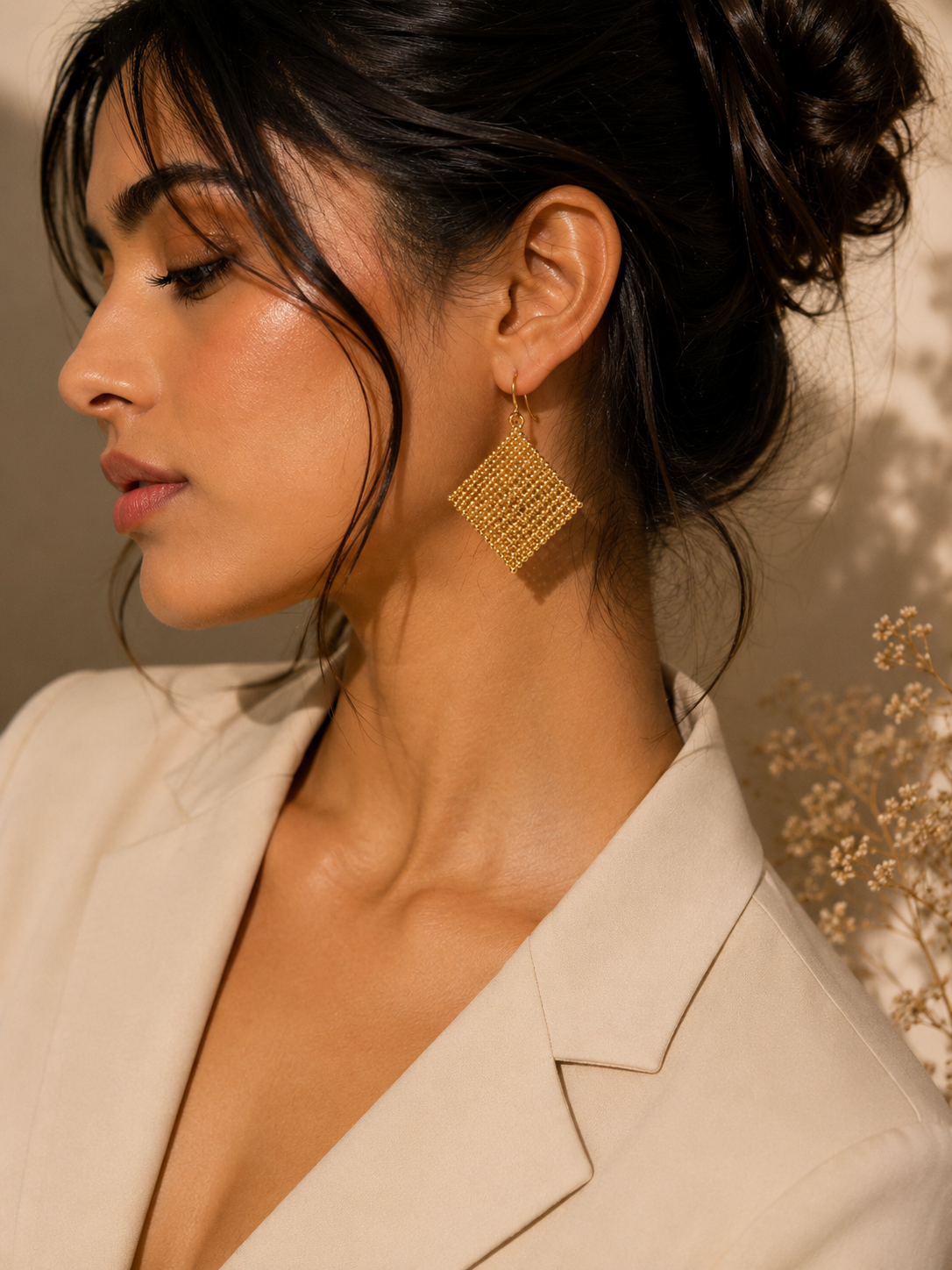 Barsa -Beads on Ears Earrings