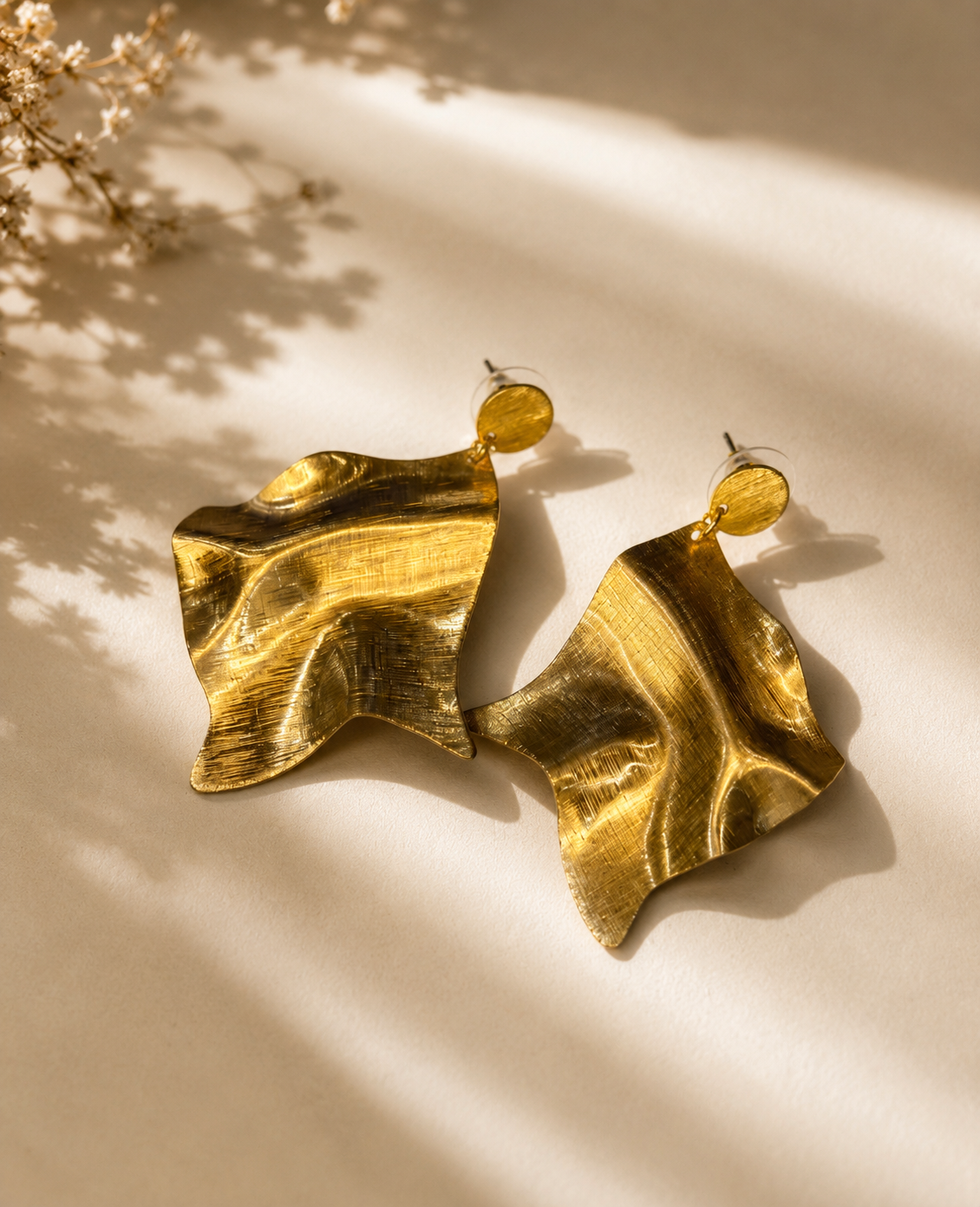 Barsa - Geometric Feather Earrings