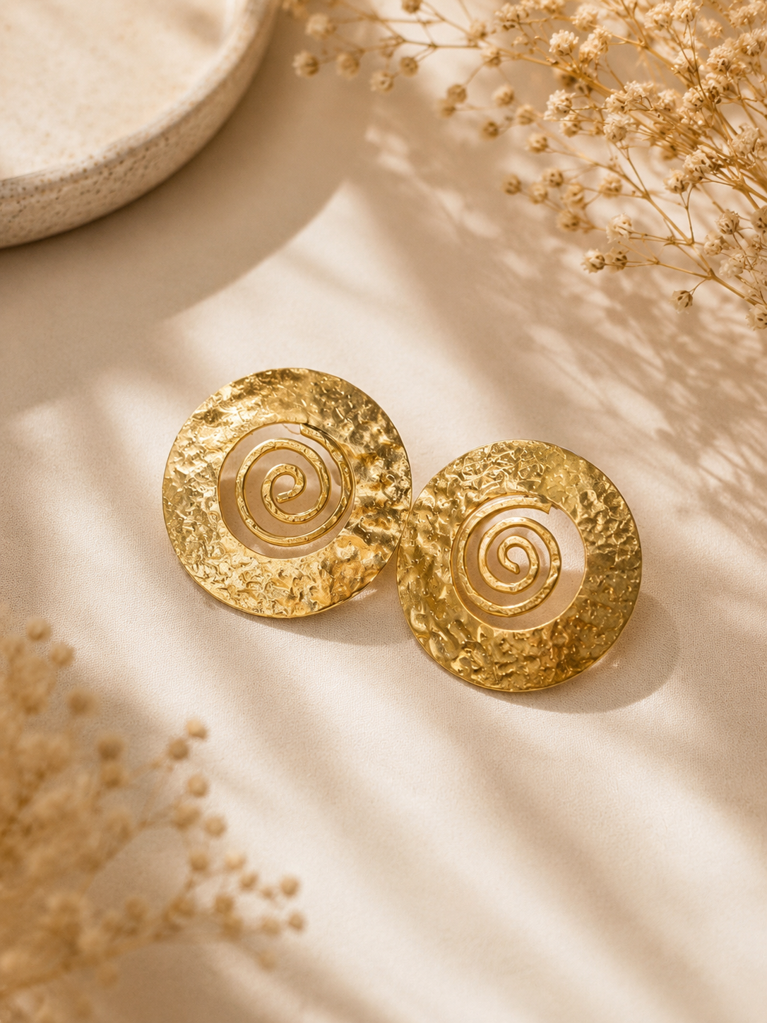 Barsa - Swirling Circle Earrings