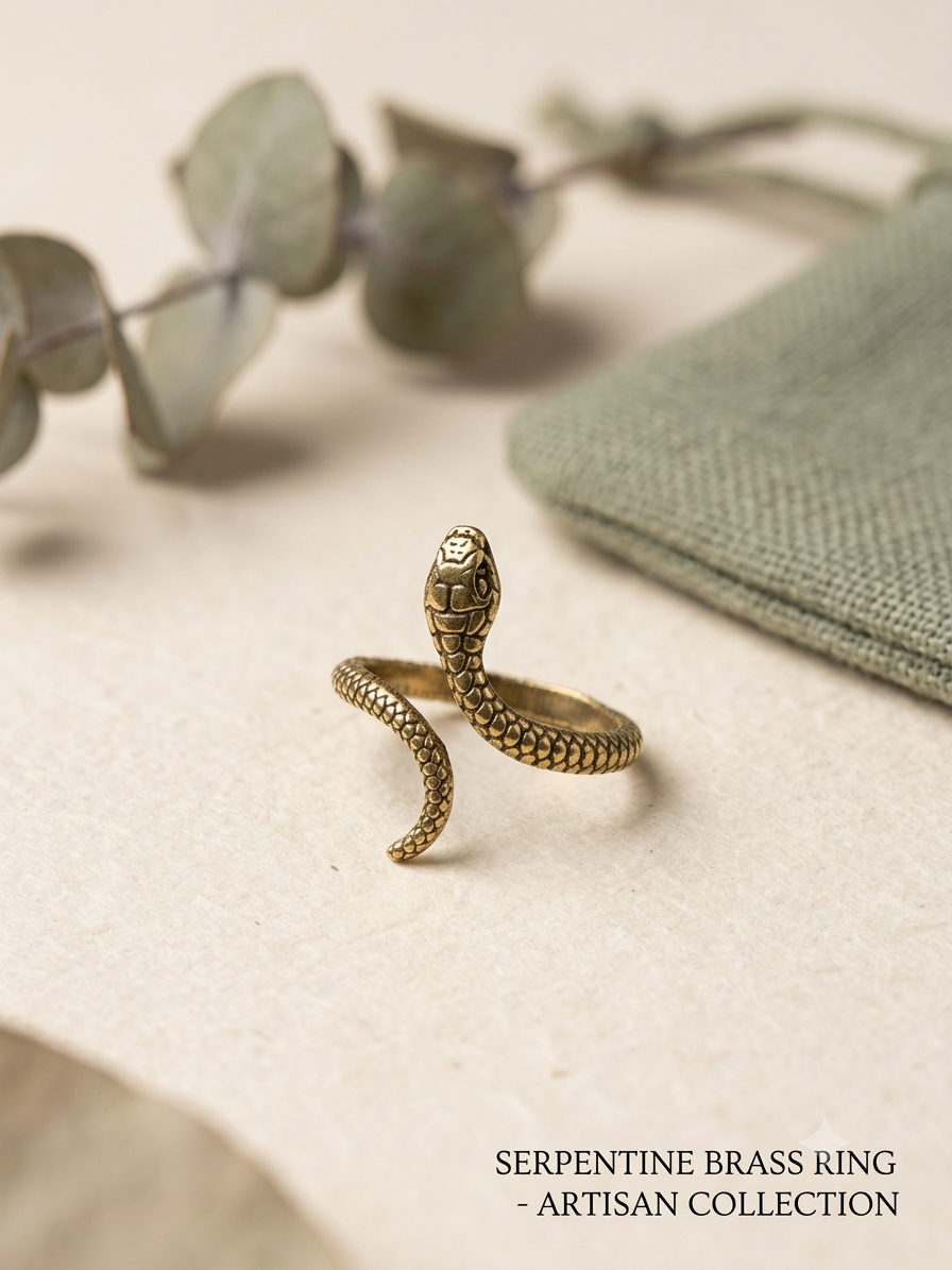 Barsa - The Serpentine Antique Brass Ring