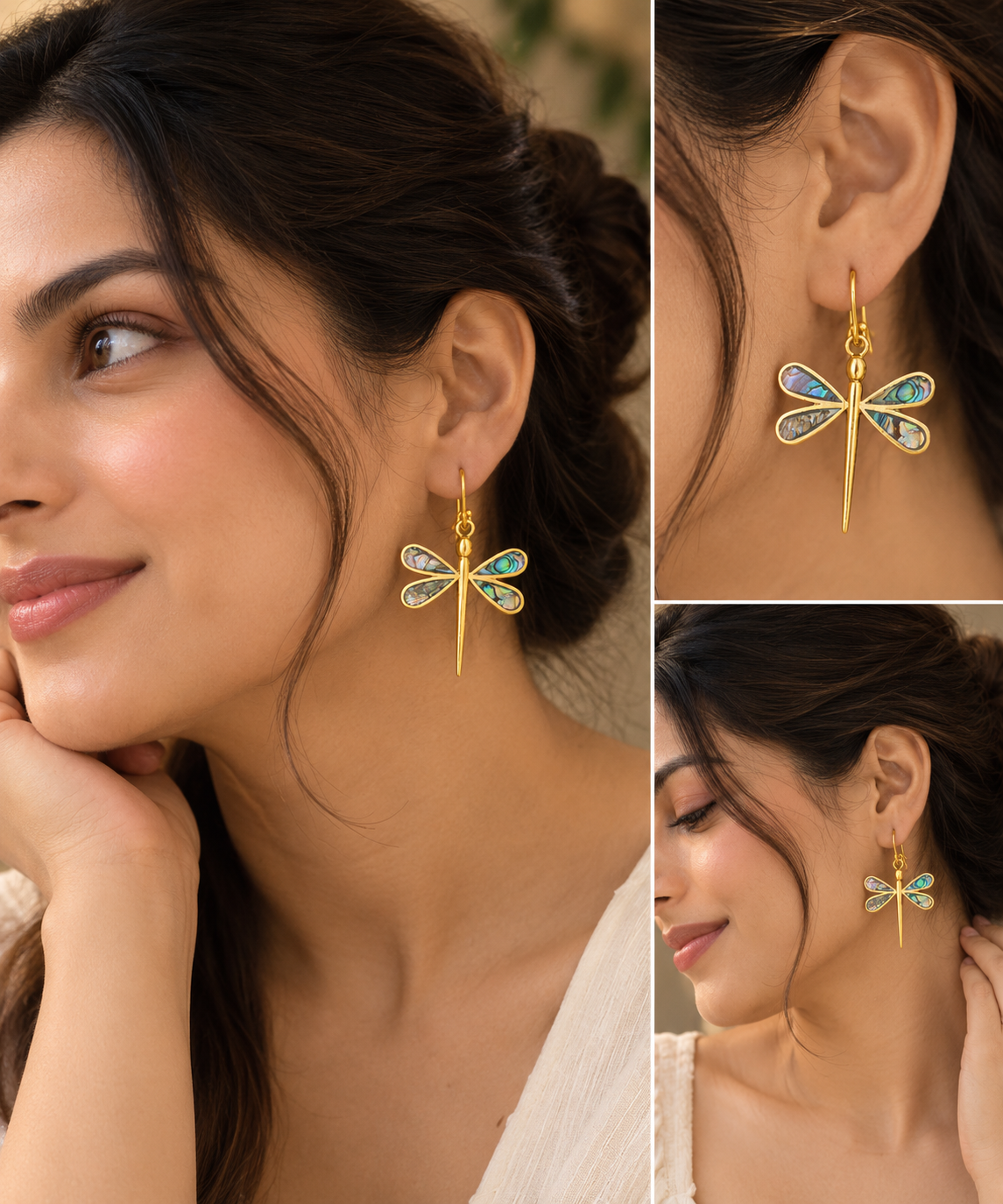Barsa – Iridescent Dragonfly Earrings