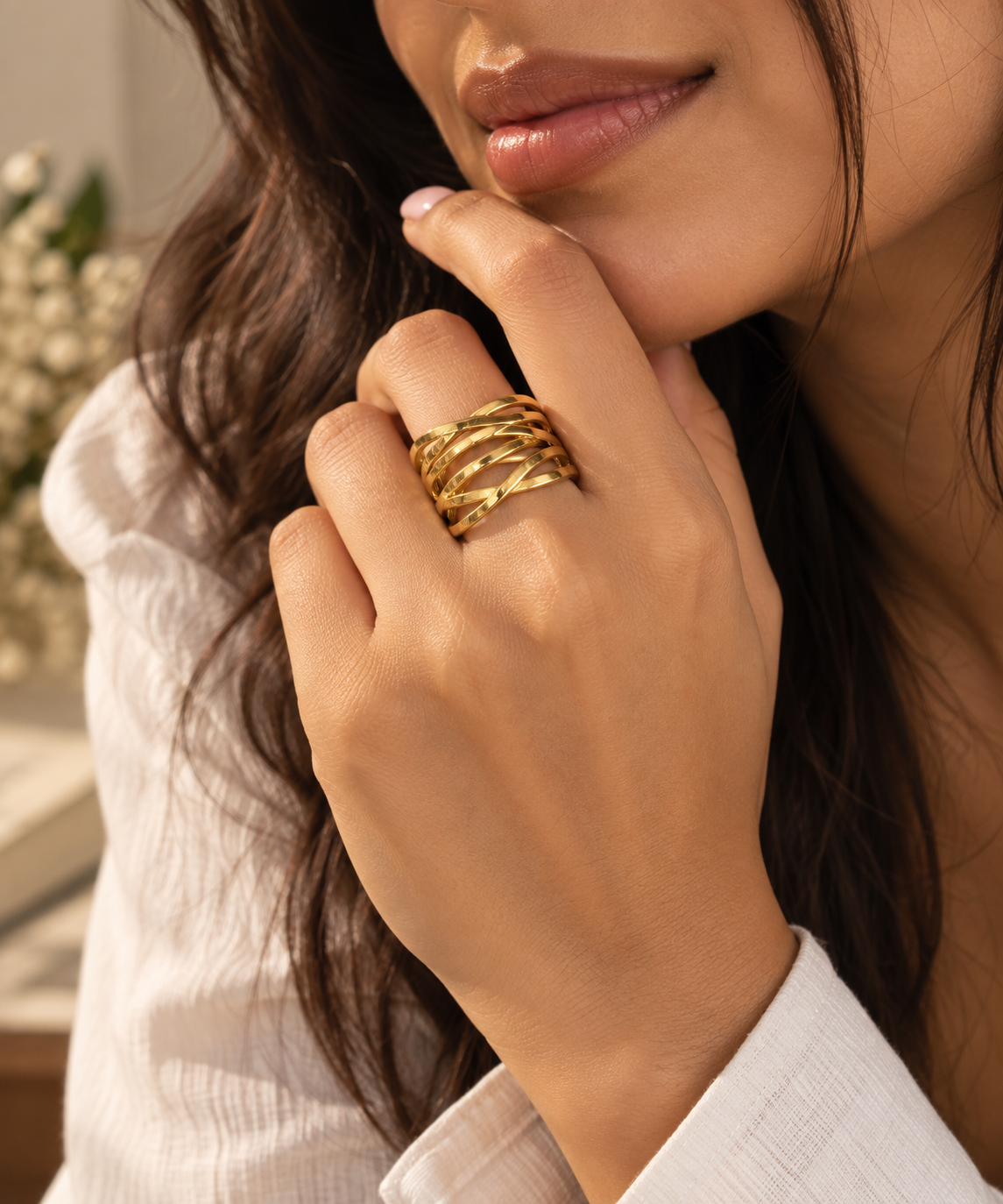 Barsa - Veya Woven Brass Ring