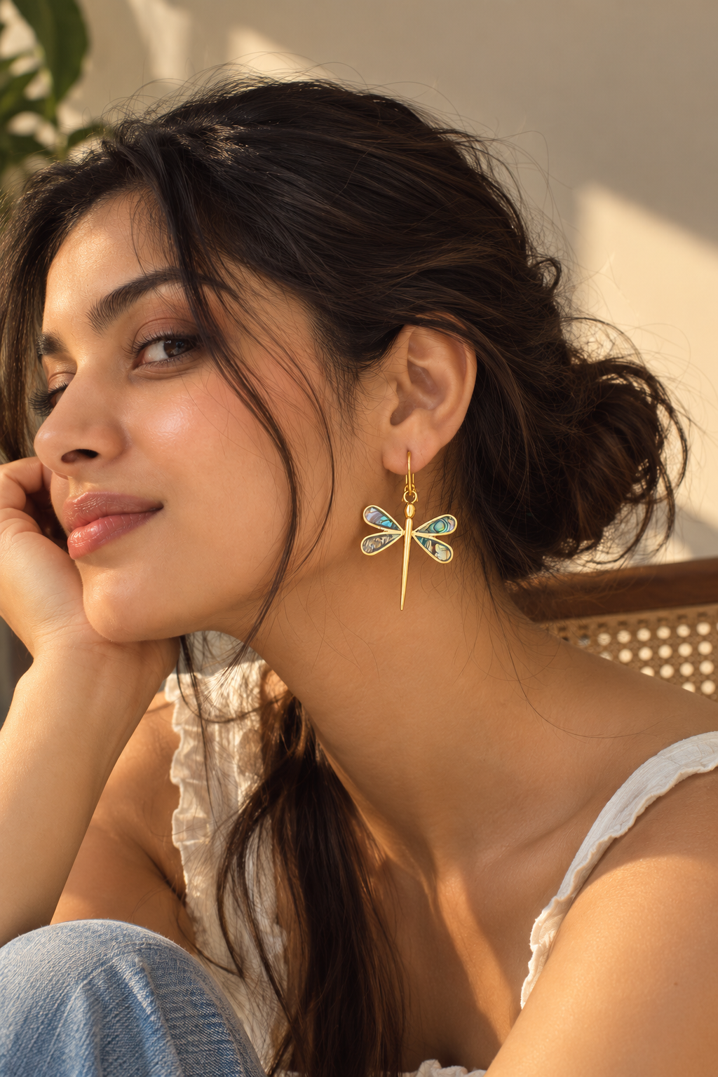 Barsa – Iridescent Dragonfly Earrings