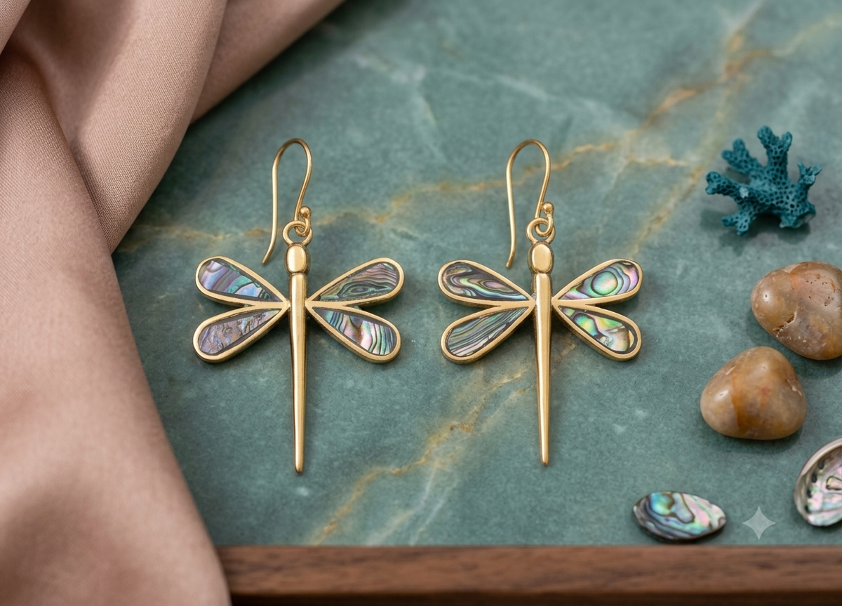 Barsa – Iridescent Dragonfly Earrings