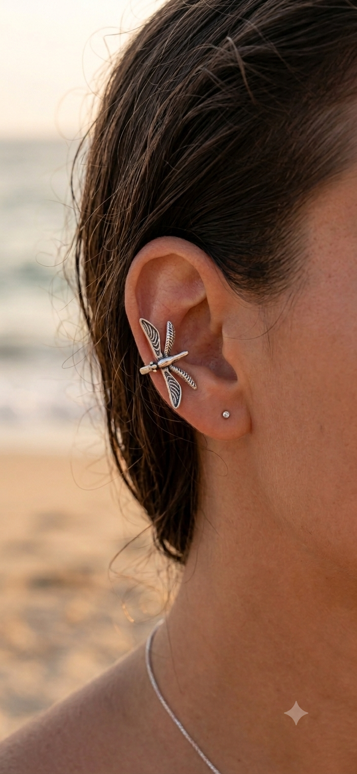 Barsa – Dragonfly Whisper Ear Cuff (No Pierce)