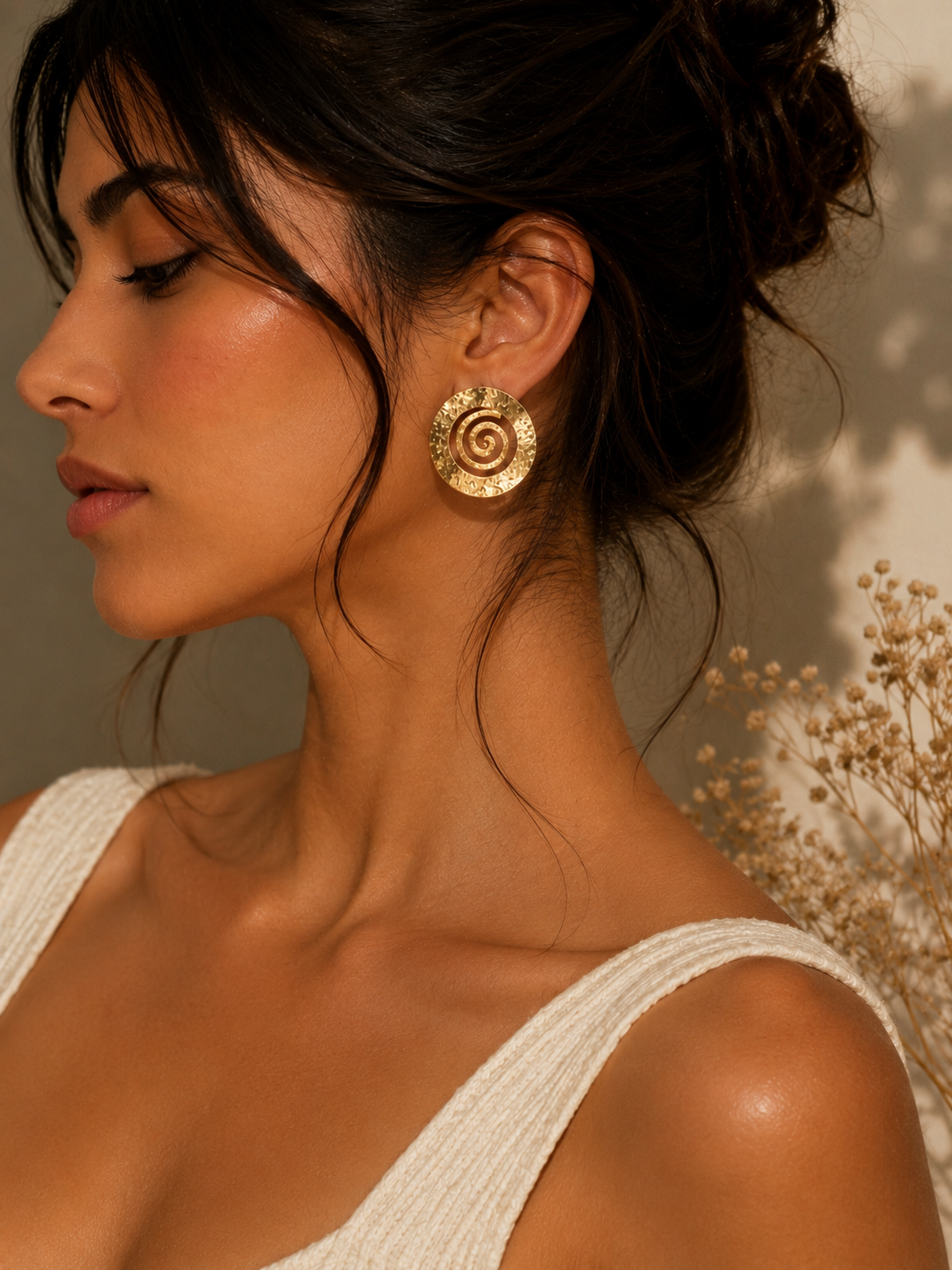 Barsa - Swirling Circle Earrings