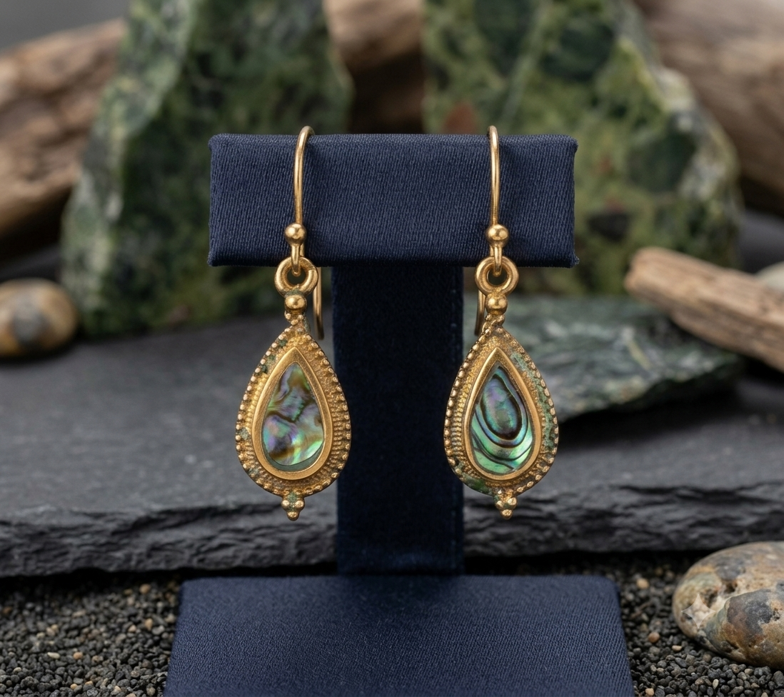 Barsa - Iridescent Teardrop Earrings