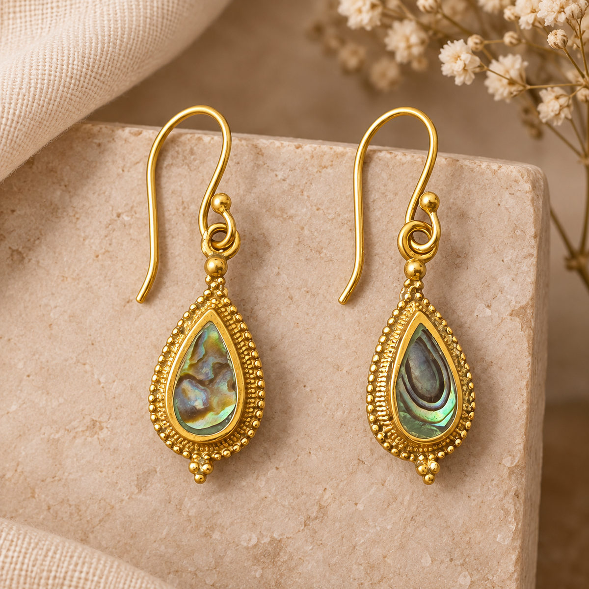 Barsa - Iridescent Teardrop Earrings