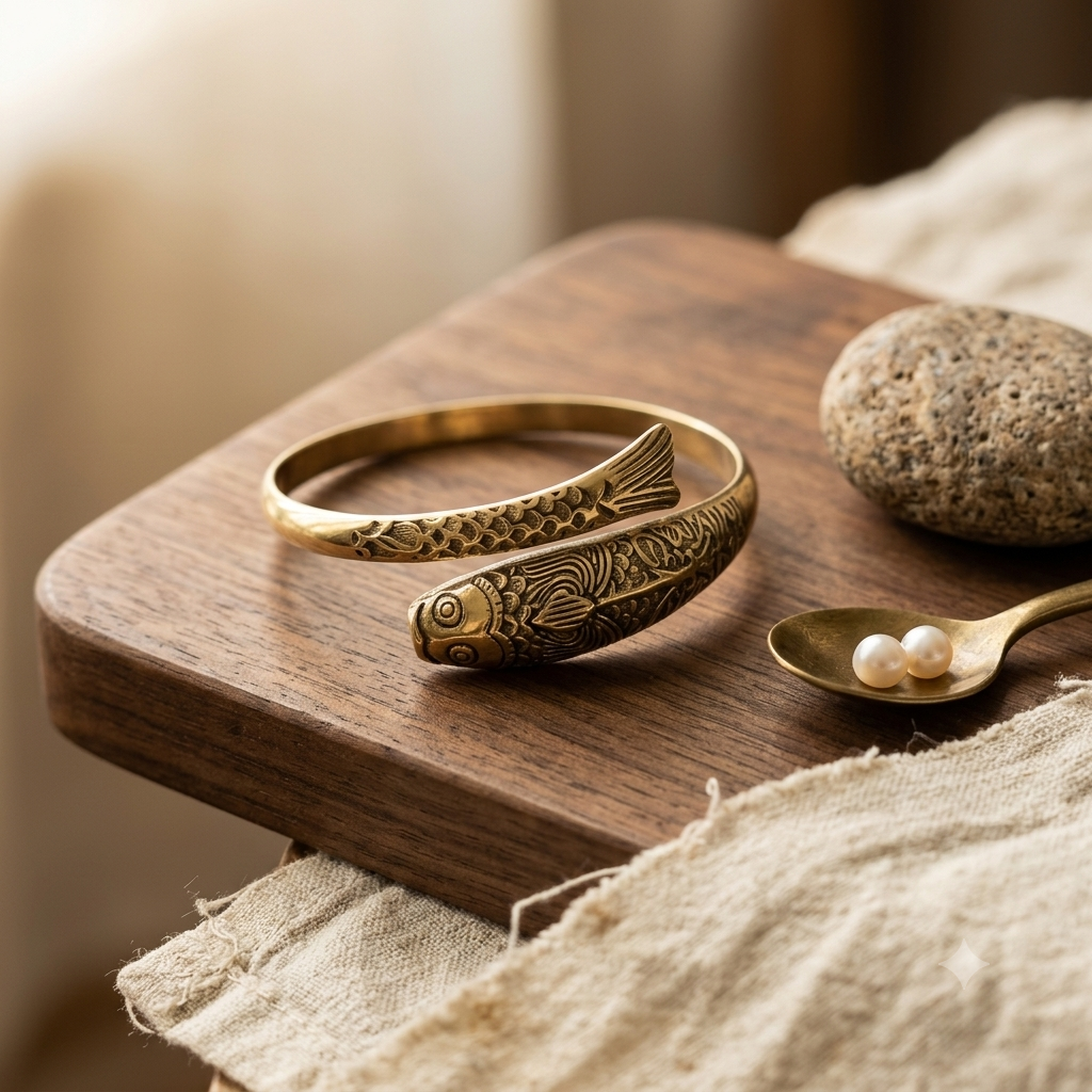 Barsa - Matsya Brass Cuff