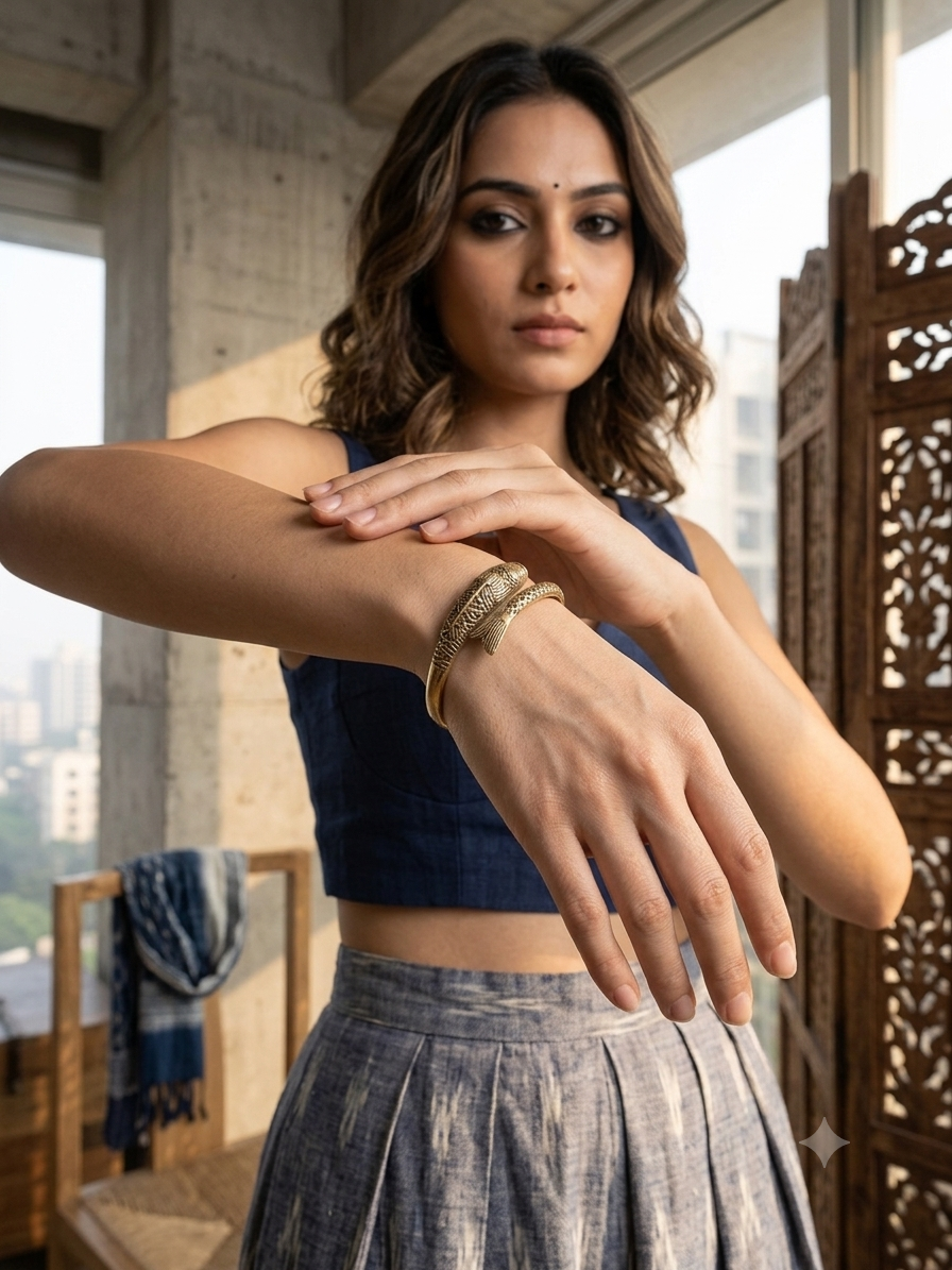 Barsa - Matsya Brass Cuff