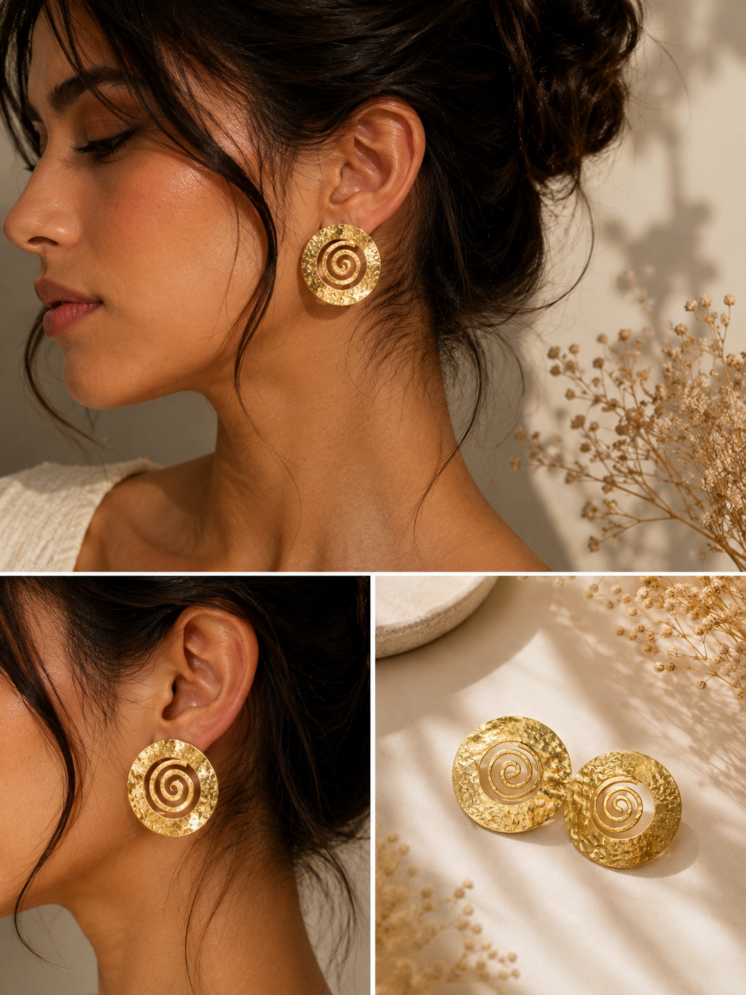Barsa - Swirling Circle Earrings