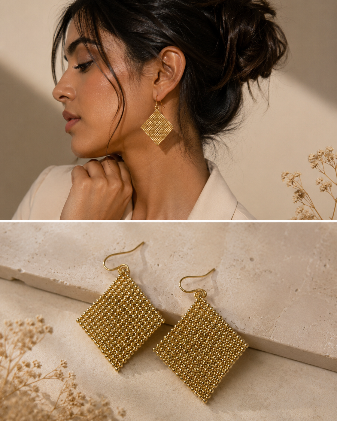 Barsa -Beads on Ears Earrings