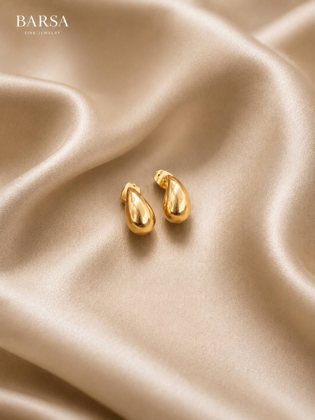 Barsa - Golden Teardrop Earrings