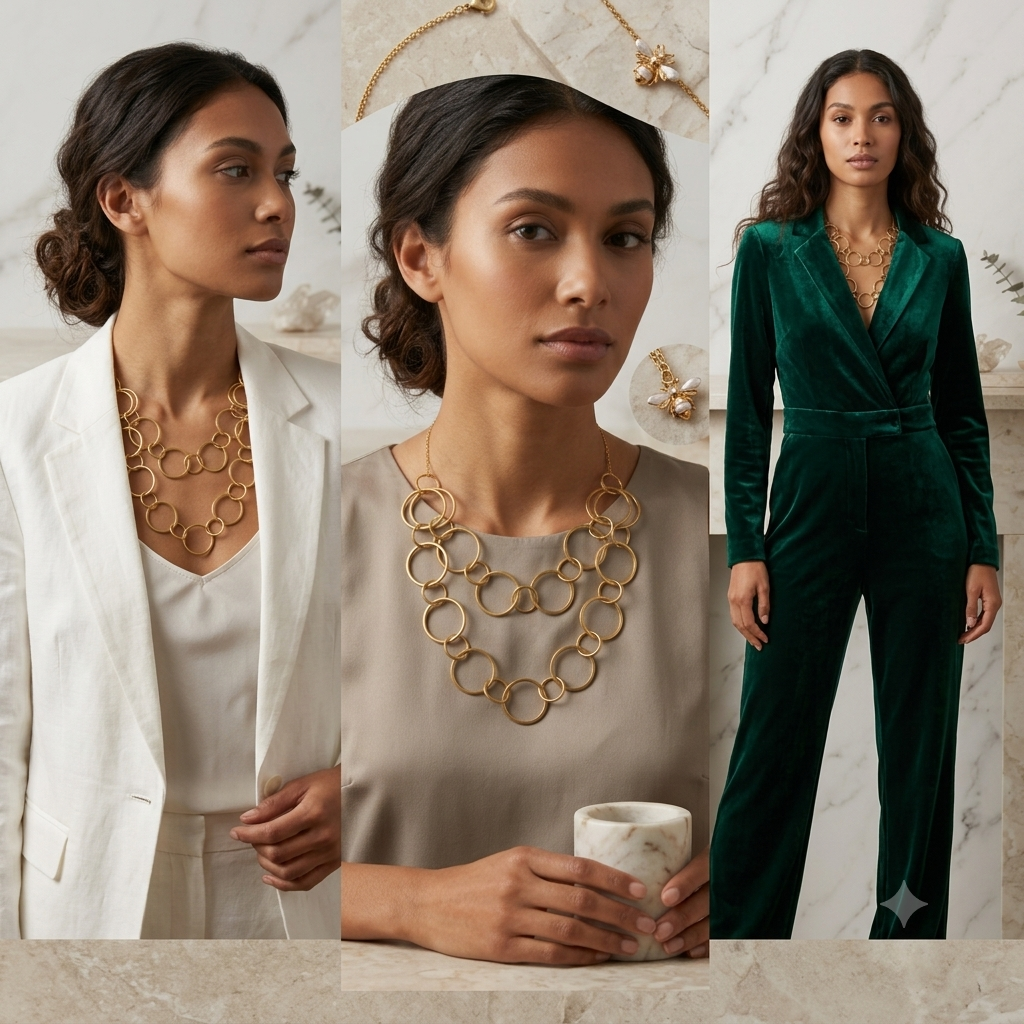 Barsa - Celestial Orbit Layered Necklace