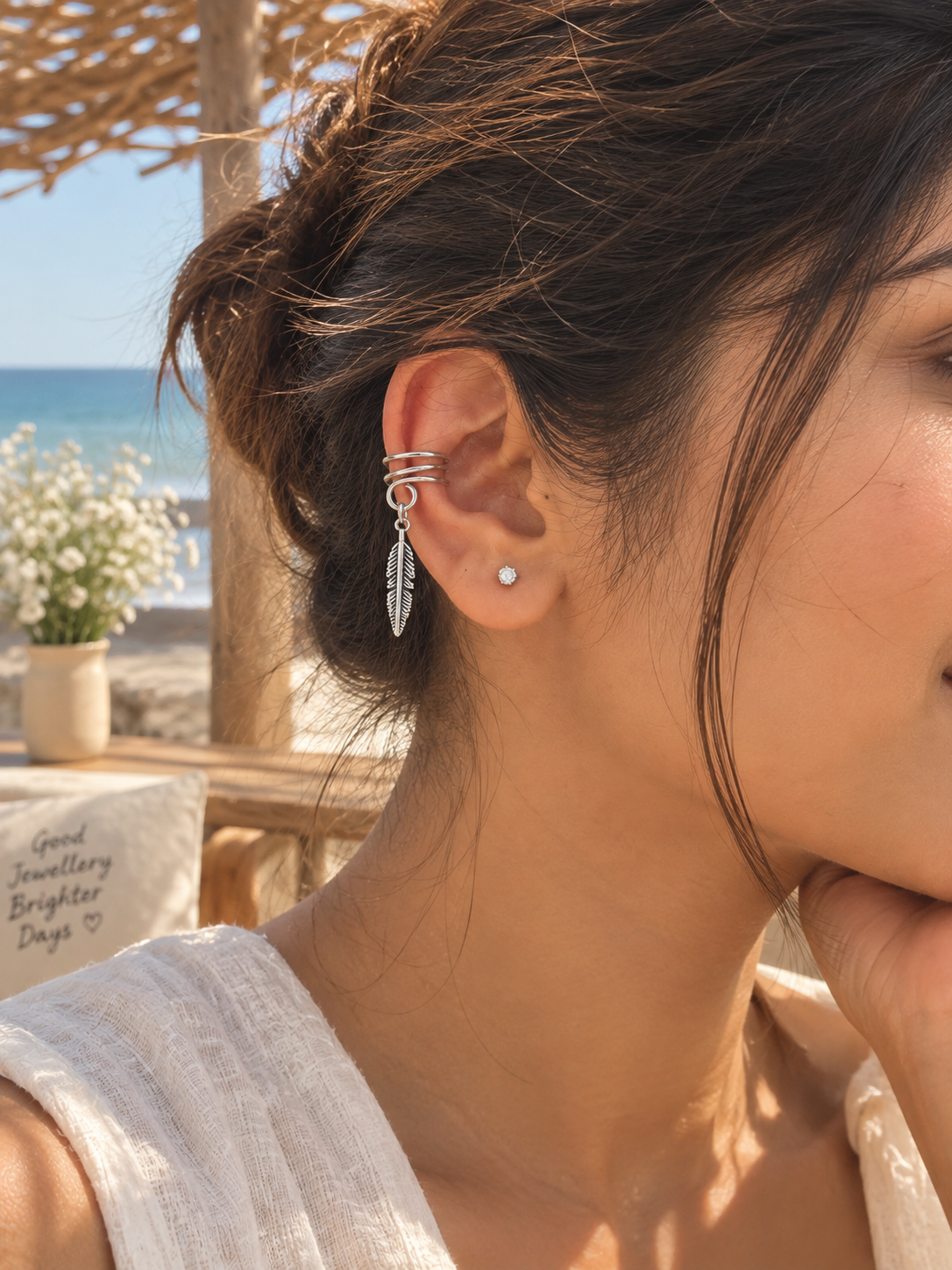 Barsa - Feather Cuff (no pierce)
