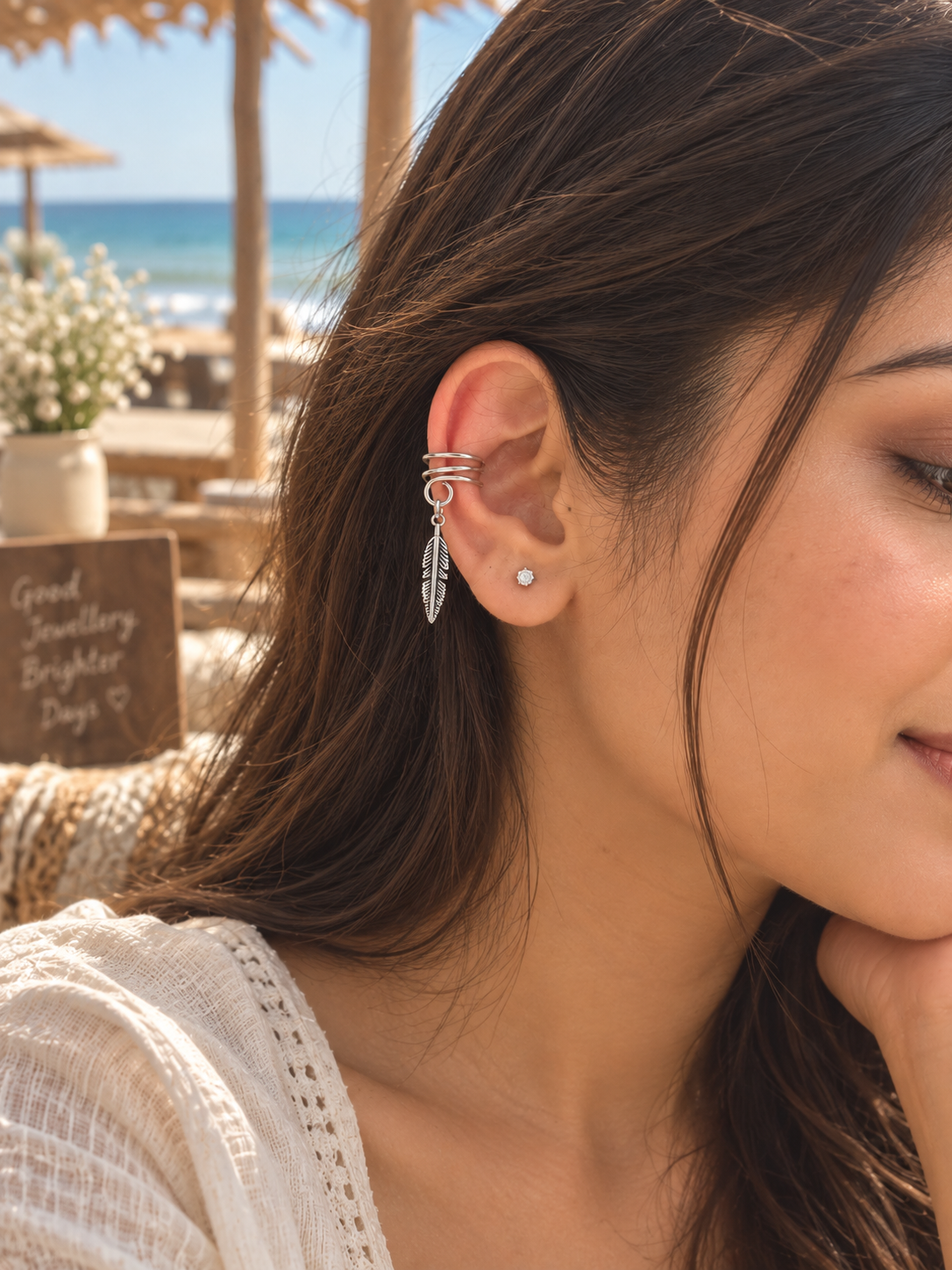 Barsa - Feather Cuff (no pierce)