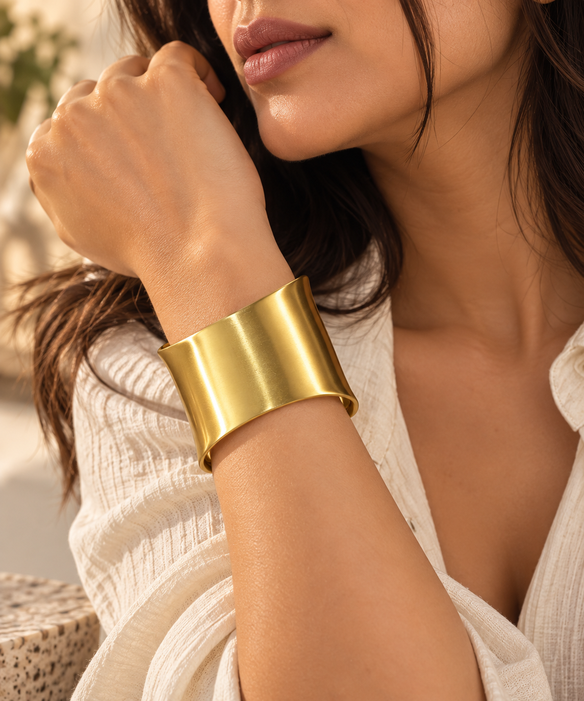 Barsa - Elara Statement Brass Cuff