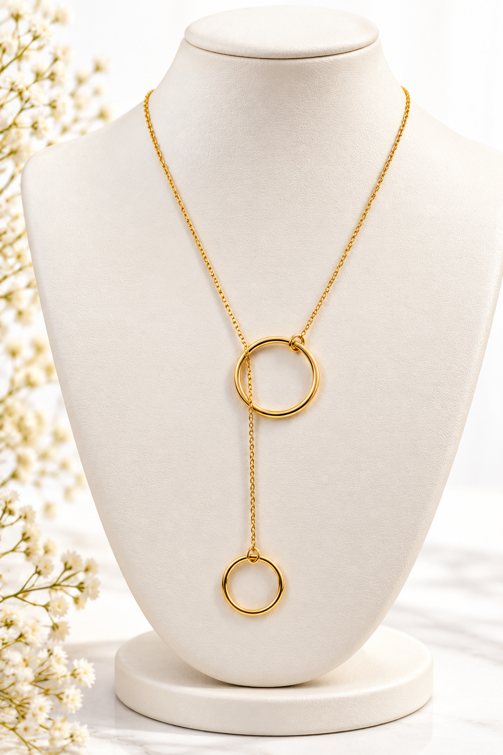 Barsa - Circle Drop Necklace