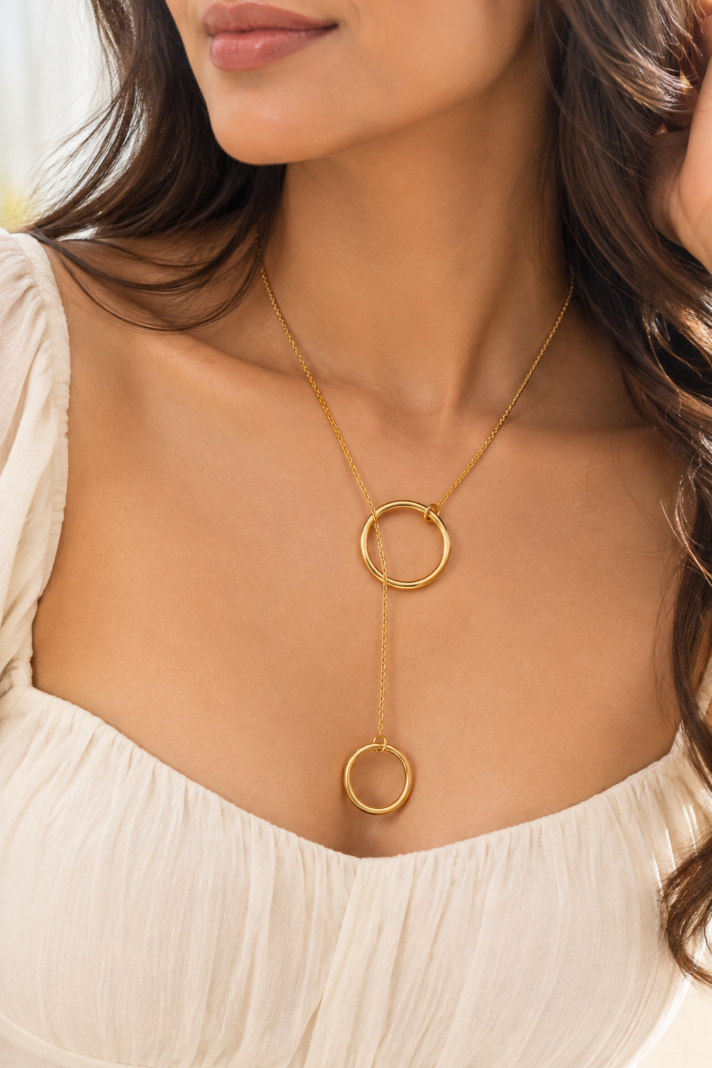 Barsa - Circle Drop Necklace