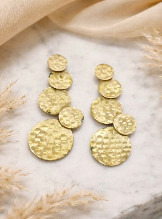 Barsa - Hammered Drop Earrings