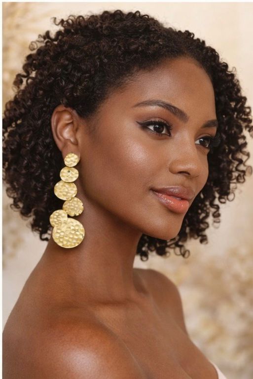 Barsa - Hammered Drop Earrings